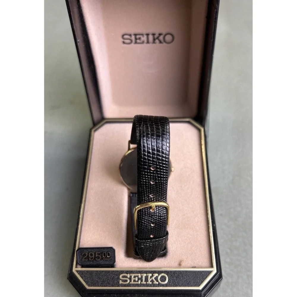 Vintage Seiko Quartz Dress Watch 7N00-7A49 Gold Tone Arabic Dial‎ w/ Box